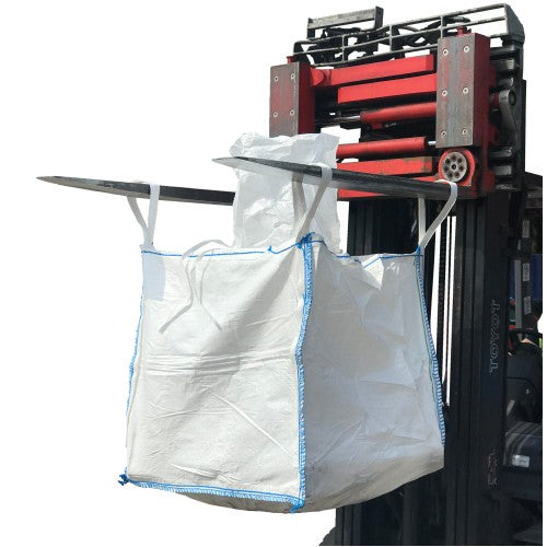 White FIBC bulk bag 85x85x85cm with filling spout and four lifting loops