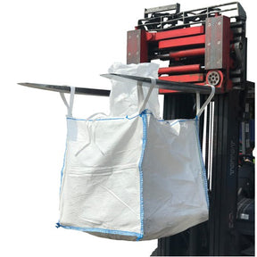 White FIBC bulk bag 85x85x85cm with filling spout and four lifting loops