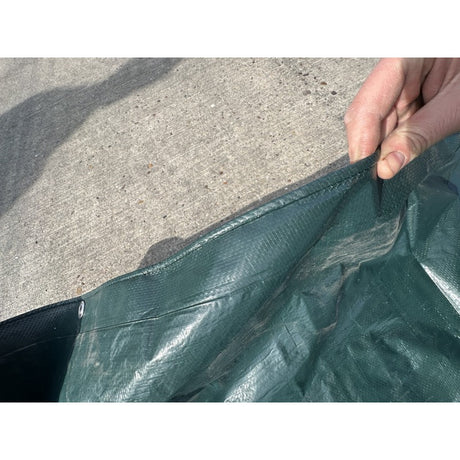 Green heavy-duty tarpaulin 4 x 5 metres with reinforced eyelets