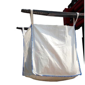 Plain white FIBC bulk bag 70x70x75cm with four lifting loops