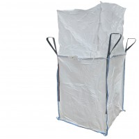 FIBC Bulk Bag Plain White - 90x90x110cm with skirt top
